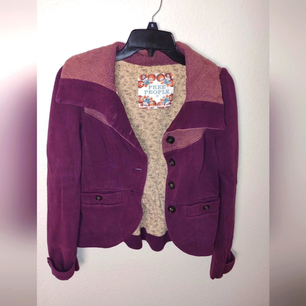Free People Button Up Collared Women Jacket Size 0